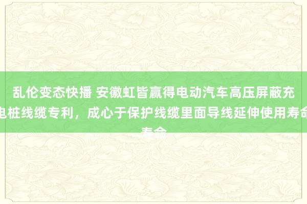 乱伦变态快播 安徽虹皆赢得电动汽车高压屏蔽充电桩线缆专利，成心于保护线缆里面导线延伸使用寿命