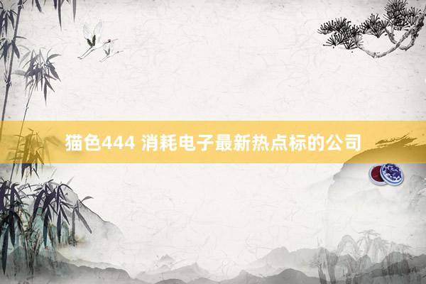 猫色444 消耗电子最新热点标的公司