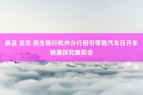 麻豆 足交 民生银行杭州分行招引零跑汽车召开车销通探究换取会